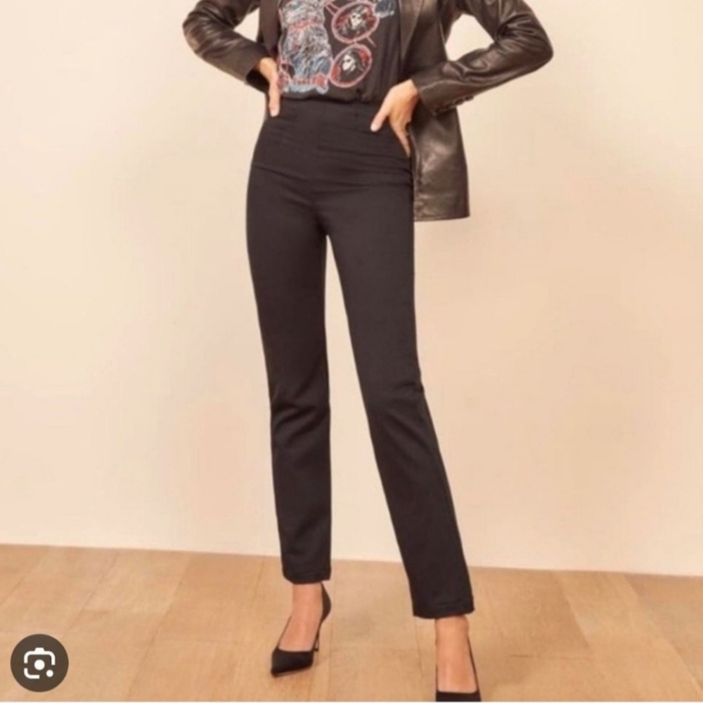 Reformation Size 4 Black Zipper Back Sera Pants
